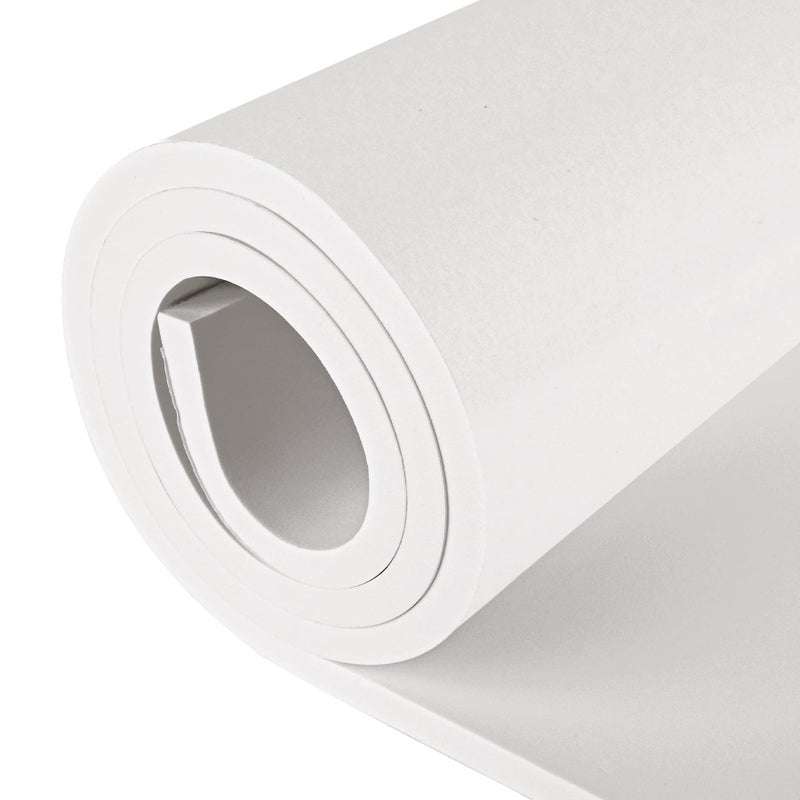 ToLanbbt Sponge Neoprene Foam Rubber Sheet with Adhesive  12 in x 60 in x 1/2 in Multi-Function Soundproof High Density Waterproof Rubber Mat  Perfect Cosplay Easy Cut DIY Neoprene Padding Roll - White - Image 1